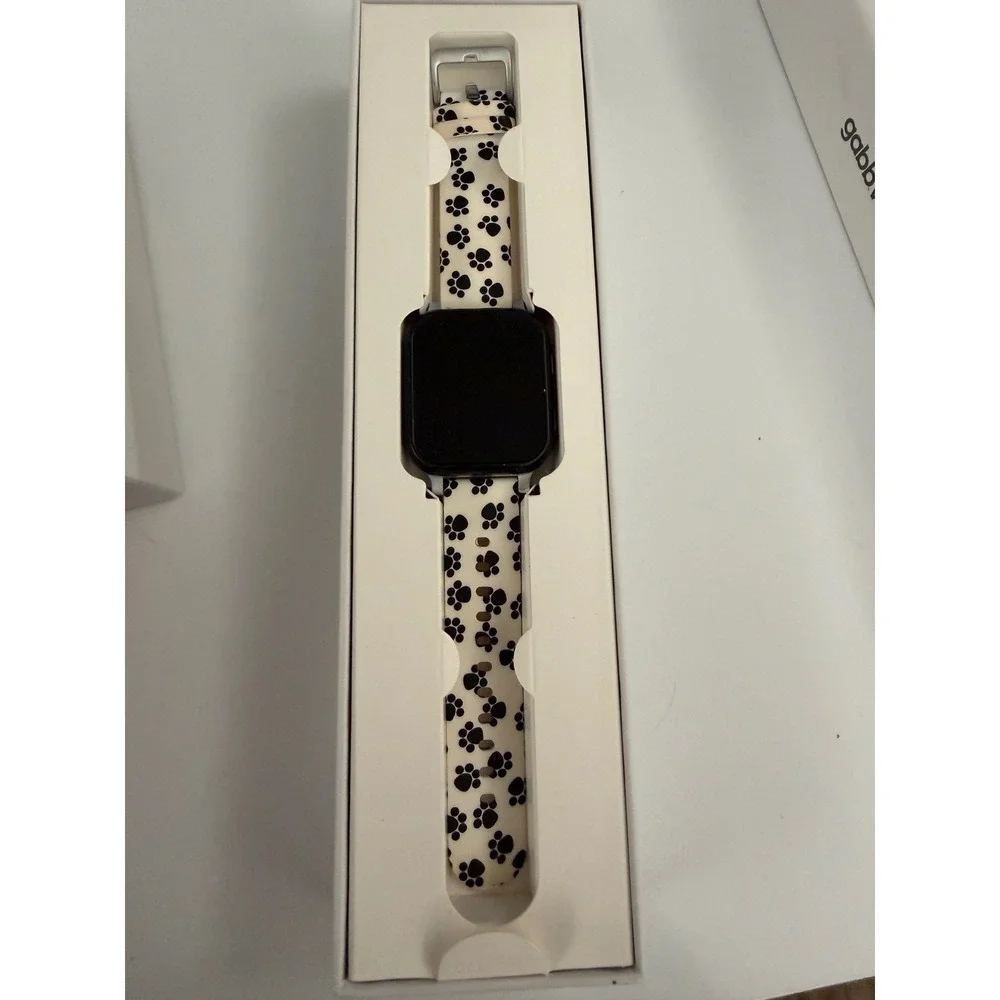 Gabb Watch 3 Kids Smartwatch Silver Paw Print Band GW23 GPS Tracker Messaging